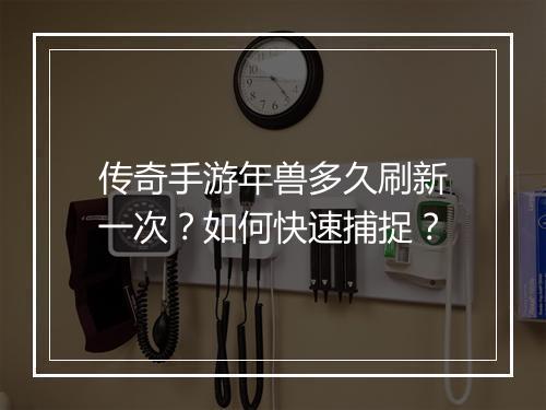 传奇手游年兽多久刷新一次？如何快速捕捉？