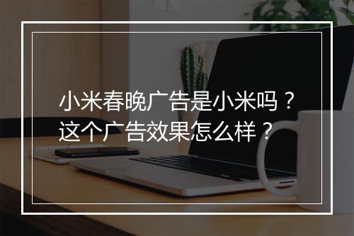 小米春晚广告是小米吗？这个广告效果怎么样？