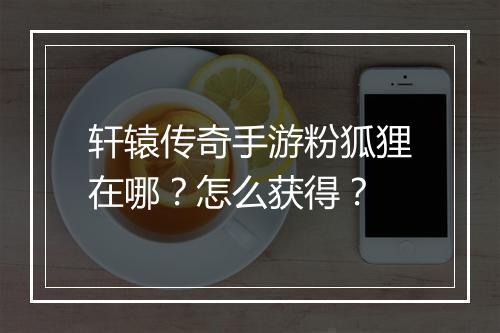 轩辕传奇手游粉狐狸在哪？怎么获得？