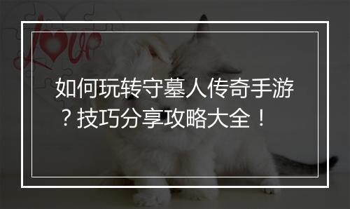 如何玩转守墓人传奇手游？技巧分享攻略大全！