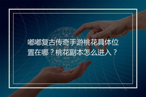 嘟嘟复古传奇手游桃花具体位置在哪？桃花副本怎么进入？