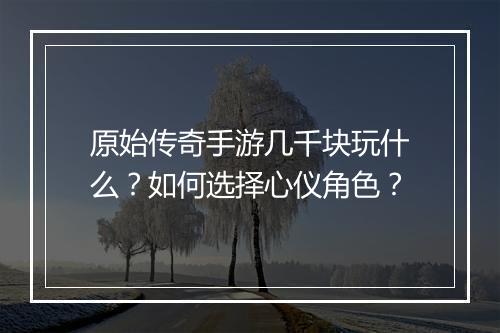 原始传奇手游几千块玩什么？如何选择心仪角色？