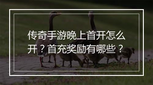 传奇手游晚上首开怎么开？首充奖励有哪些？