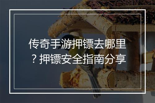 传奇手游押镖去哪里？押镖安全指南分享