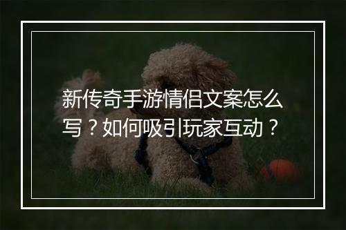 新传奇手游情侣文案怎么写？如何吸引玩家互动？