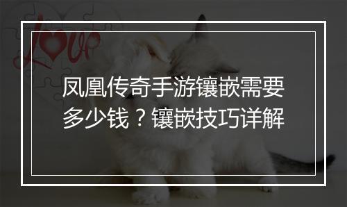 凤凰传奇手游镶嵌需要多少钱？镶嵌技巧详解