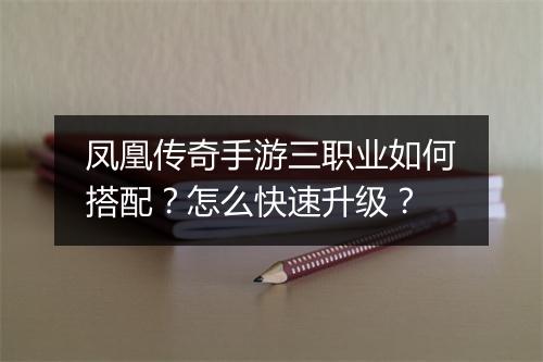 凤凰传奇手游三职业如何搭配？怎么快速升级？