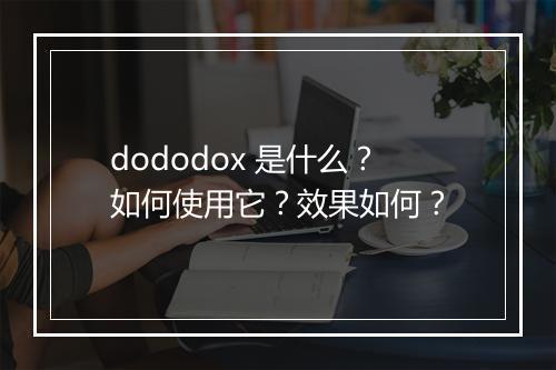 dododox 是什么？如何使用它？效果如何？