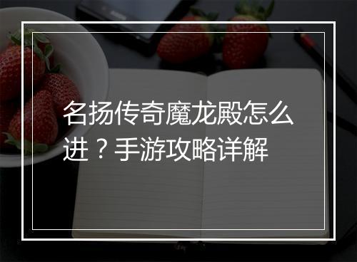 名扬传奇魔龙殿怎么进？手游攻略详解