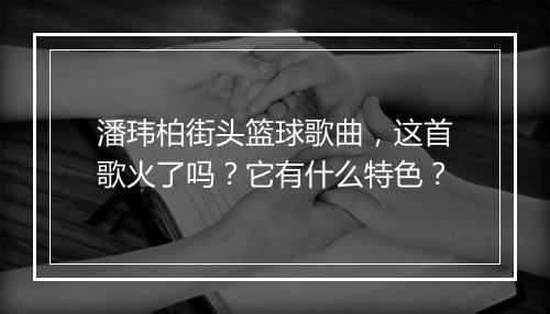潘玮柏街头篮球歌曲，这首歌火了吗？它有什么特色？