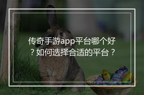 传奇手游app平台哪个好？如何选择合适的平台？