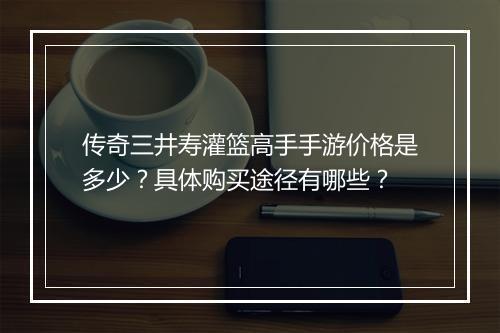 传奇三井寿灌篮高手手游价格是多少？具体购买途径有哪些？