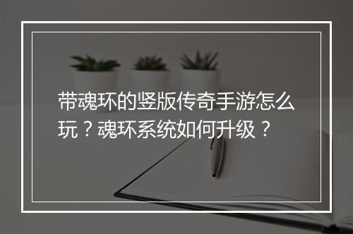 带魂环的竖版传奇手游怎么玩？魂环系统如何升级？