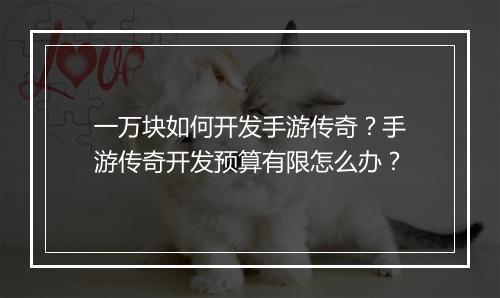 一万块如何开发手游传奇？手游传奇开发预算有限怎么办？