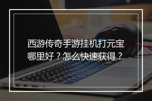 西游传奇手游挂机打元宝哪里好？怎么快速获得？