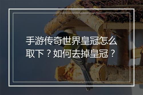 手游传奇世界皇冠怎么取下？如何去掉皇冠？