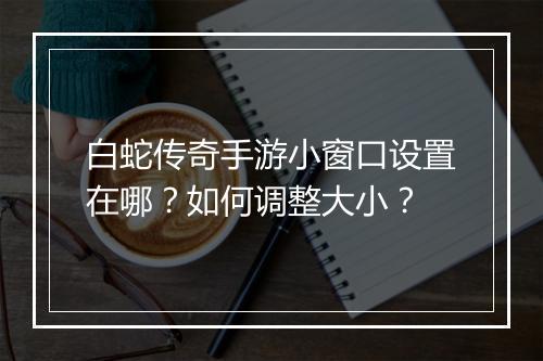 白蛇传奇手游小窗口设置在哪？如何调整大小？