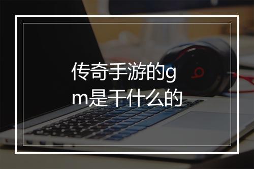传奇手游的gm是干什么的