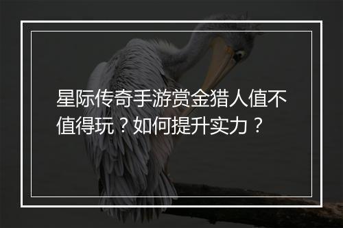 星际传奇手游赏金猎人值不值得玩？如何提升实力？
