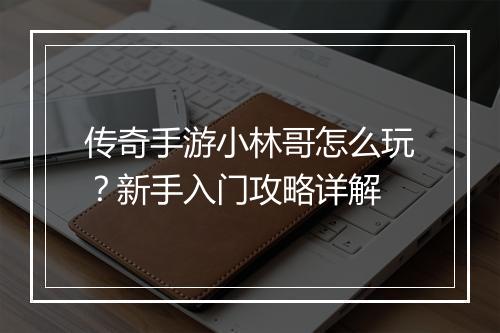 传奇手游小林哥怎么玩？新手入门攻略详解