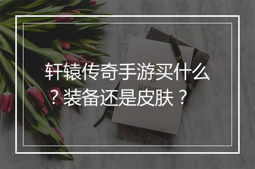 轩辕传奇手游买什么？装备还是皮肤？