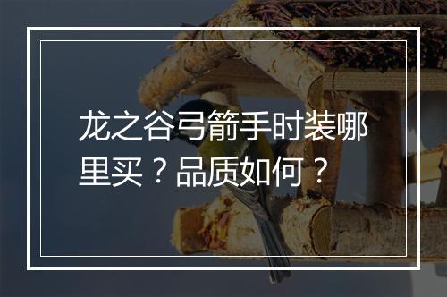 龙之谷弓箭手时装哪里买？品质如何？