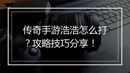 传奇手游浩浩怎么打？攻略技巧分享！