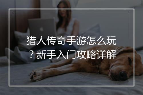 猎人传奇手游怎么玩？新手入门攻略详解