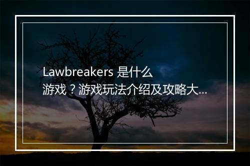 Lawbreakers 是什么游戏？游戏玩法介绍及攻略大全