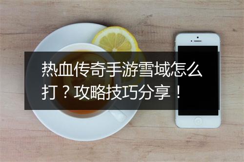 热血传奇手游雪域怎么打？攻略技巧分享！