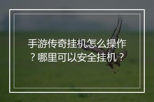 手游传奇挂机怎么操作？哪里可以安全挂机？