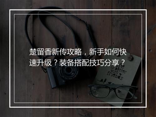 楚留香新传攻略，新手如何快速升级？装备搭配技巧分享？