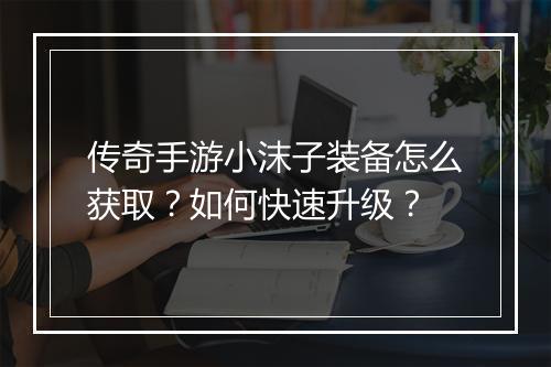 传奇手游小沫子装备怎么获取？如何快速升级？