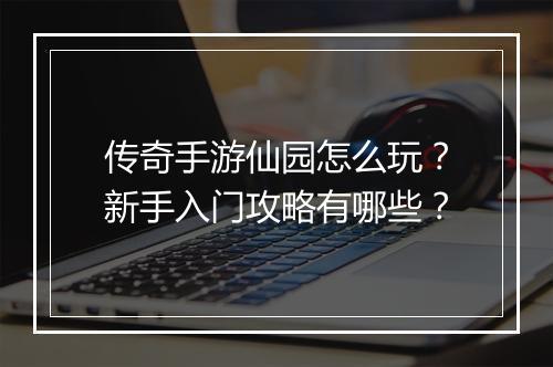 传奇手游仙园怎么玩？新手入门攻略有哪些？