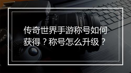 传奇世界手游称号如何获得？称号怎么升级？