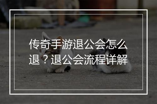 传奇手游退公会怎么退？退公会流程详解