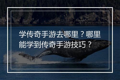 学传奇手游去哪里？哪里能学到传奇手游技巧？