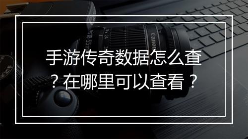 手游传奇数据怎么查？在哪里可以查看？