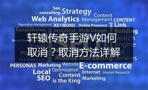 轩辕传奇手游V如何取消？取消方法详解