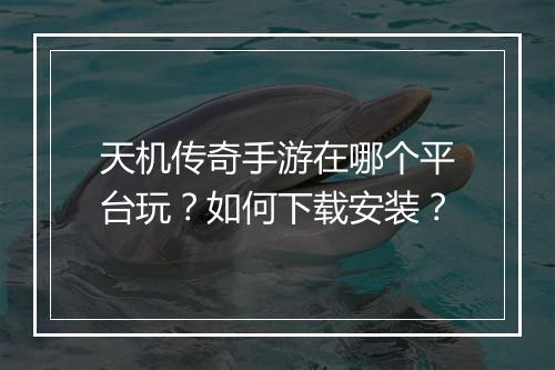 天机传奇手游在哪个平台玩？如何下载安装？