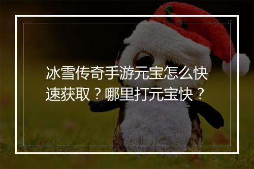 冰雪传奇手游元宝怎么快速获取？哪里打元宝快？