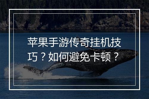 苹果手游传奇挂机技巧？如何避免卡顿？