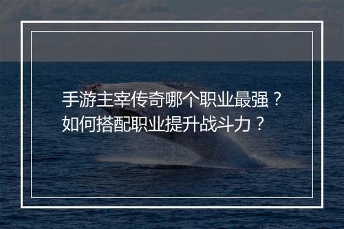 手游主宰传奇哪个职业最强？如何搭配职业提升战斗力？