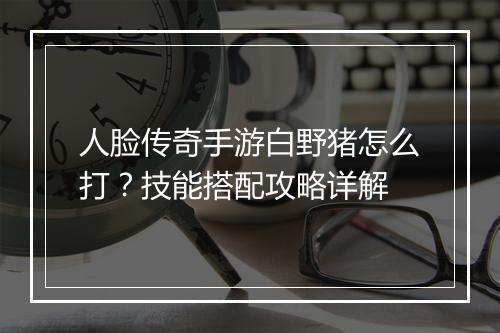 人脸传奇手游白野猪怎么打？技能搭配攻略详解