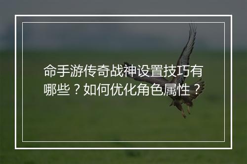 命手游传奇战神设置技巧有哪些？如何优化角色属性？