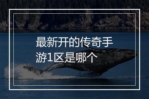最新开的传奇手游1区是哪个