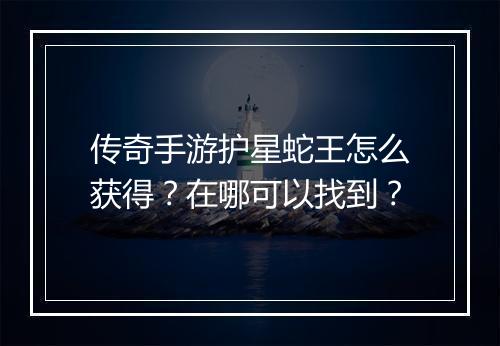 传奇手游护星蛇王怎么获得？在哪可以找到？