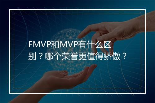 FMVP和MVP有什么区别？哪个荣誉更值得骄傲？