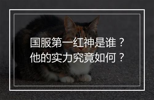 国服第一红神是谁？他的实力究竟如何？