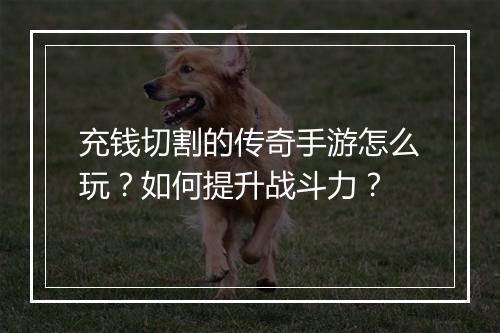 充钱切割的传奇手游怎么玩？如何提升战斗力？
